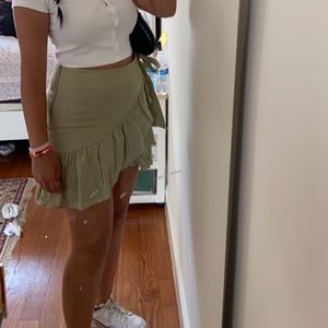 Green top shop mini skirt